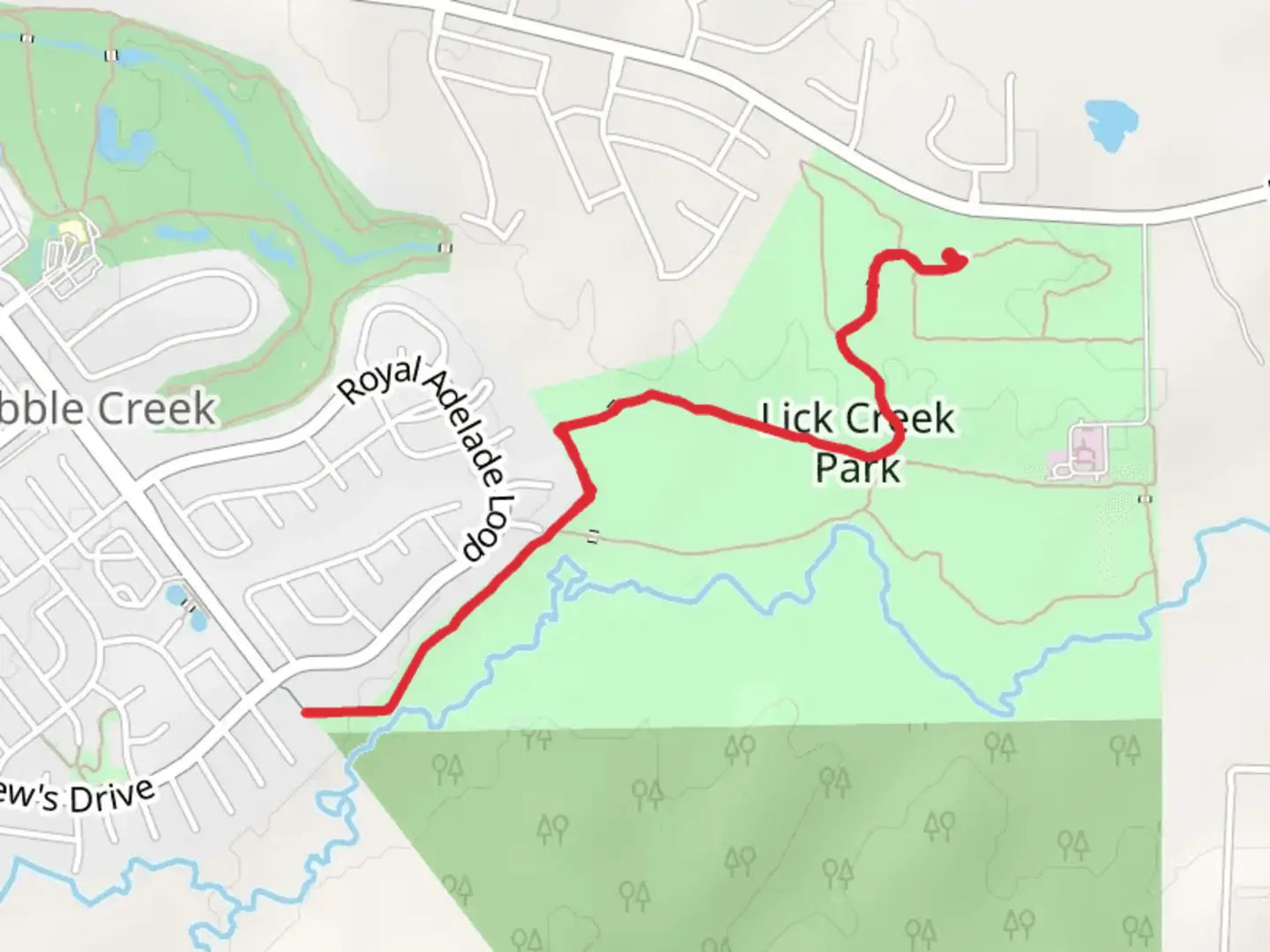 An image depicting the trail Alum Creek via Deer Run Trail and its surrounding area.