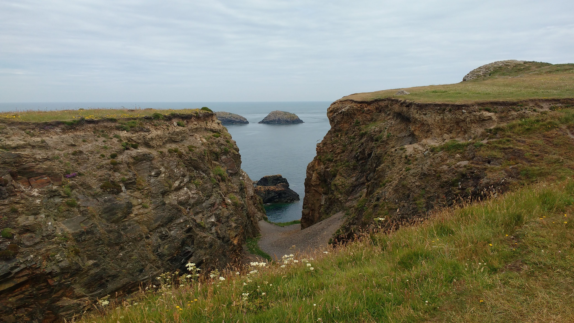 An image depicting the trail Porthgain Brickworks and its surrounding area.