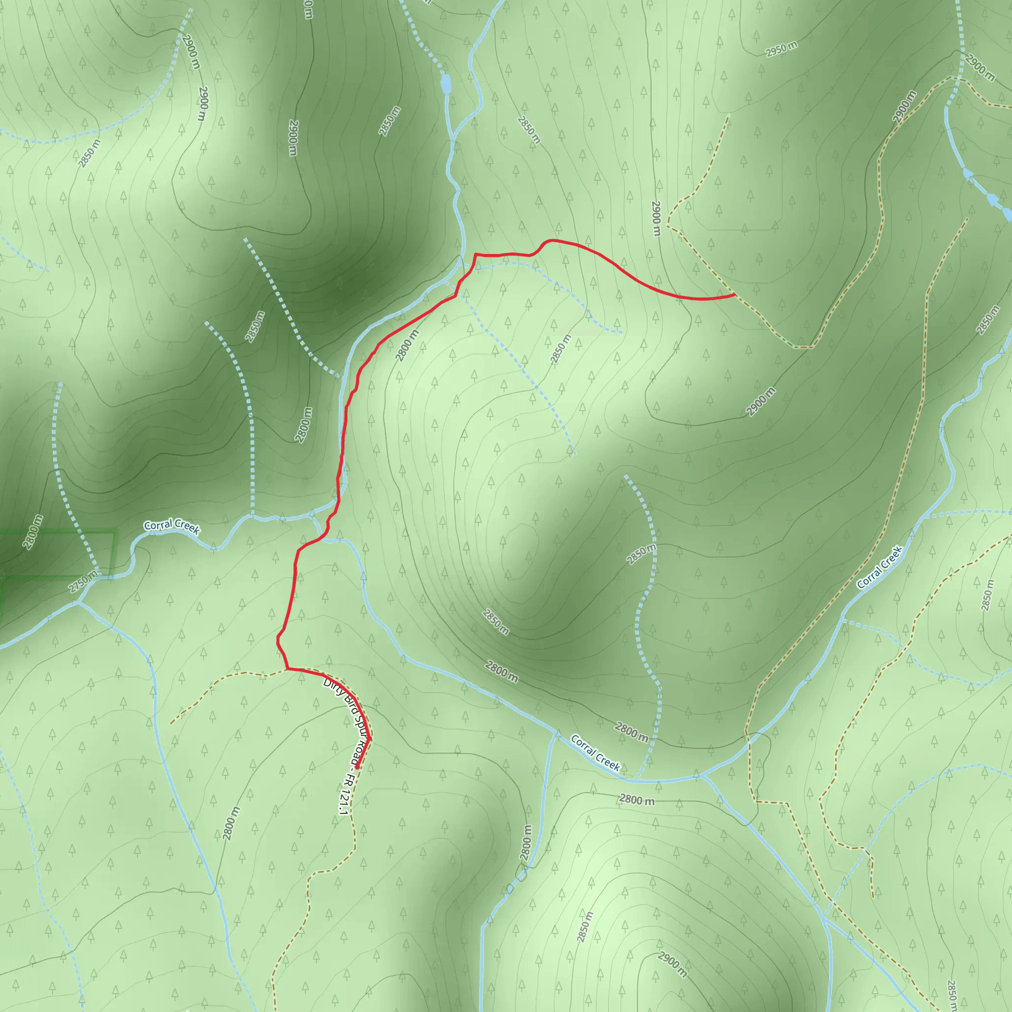 Wheatley Creek Cut Off via Wheatley Creek Trail mobile static map