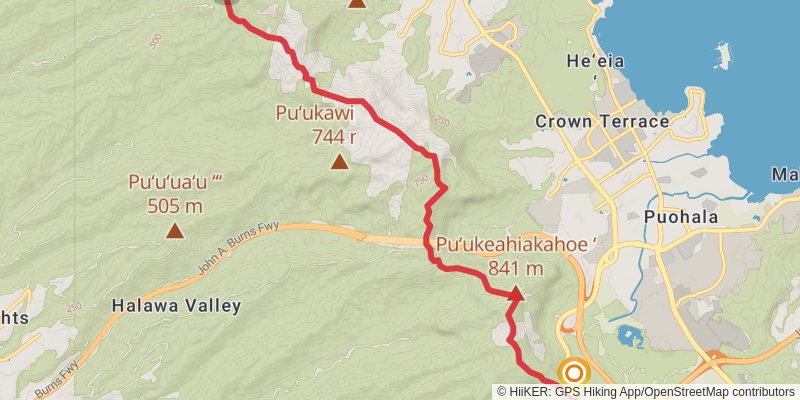 Ko'olau Summit Trail stage 3 Map