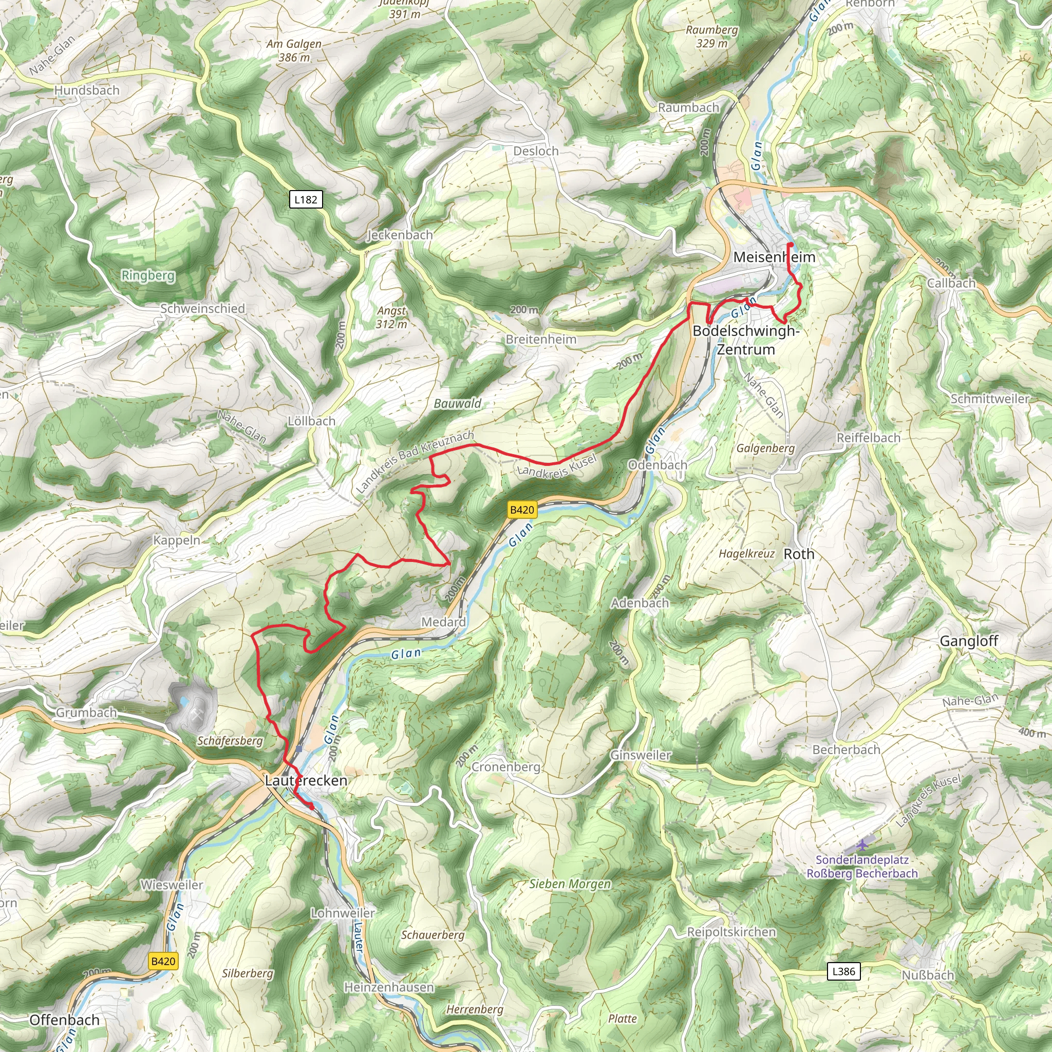 Meisenhein to Lautercken Walk mobile static map