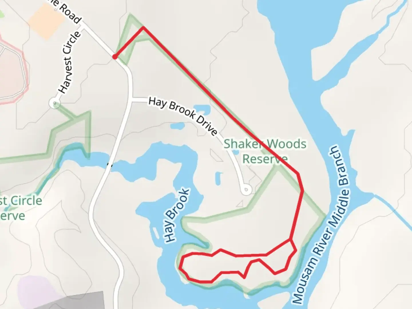 An image depicting the trail Mousam River Middle Branch and Hay Brook from Stone Road and its surrounding area.