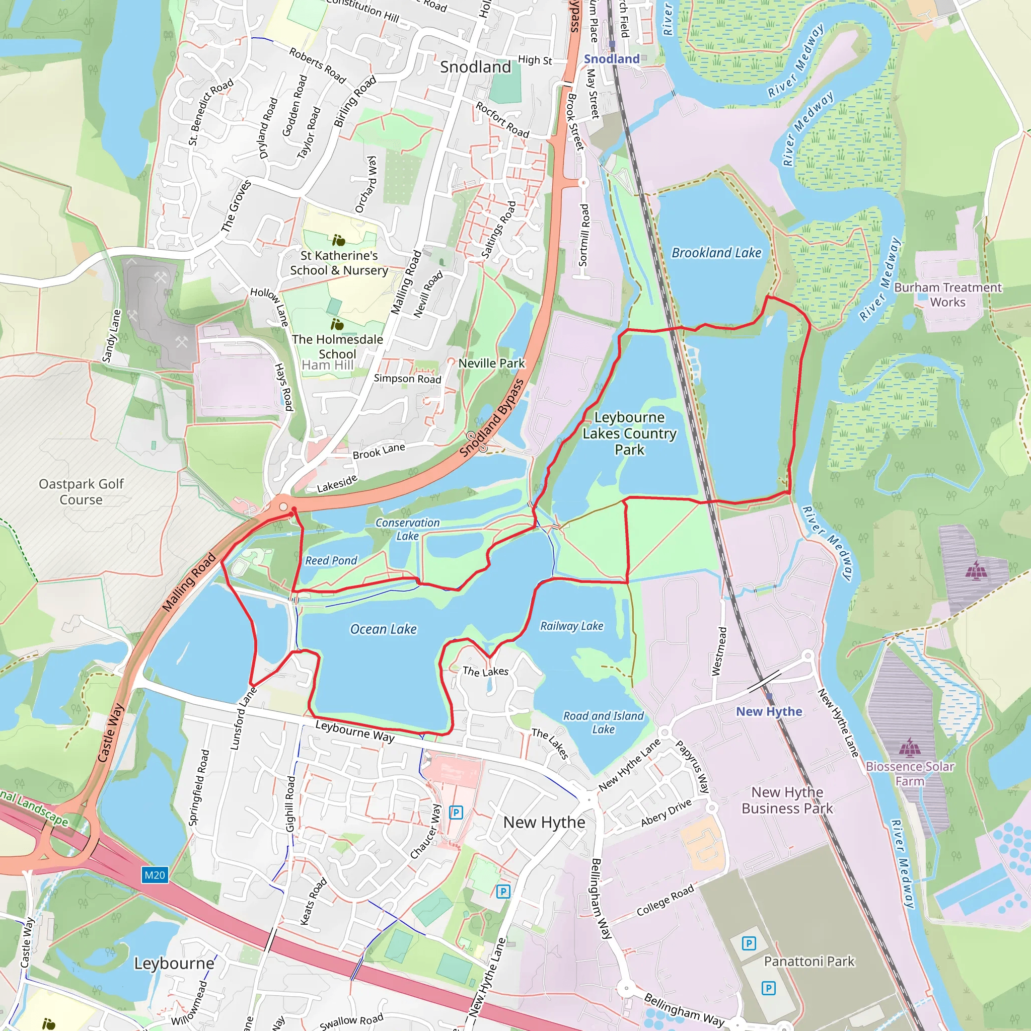 Leybourne Lakes Country Park mobile static map