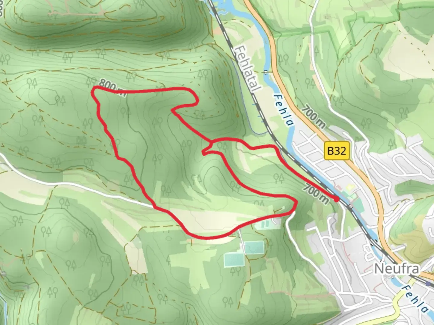 An image depicting the trail Radwanderkarte Loop and its surrounding area.