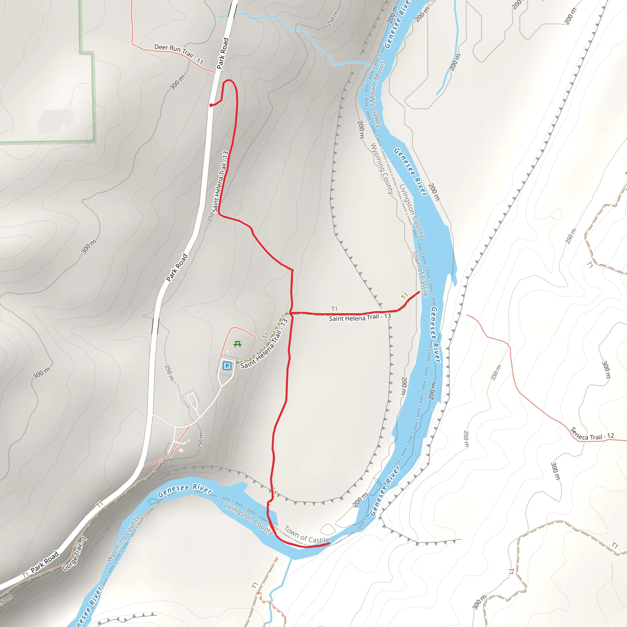 Genesee River via St Helena Trail mobile static map