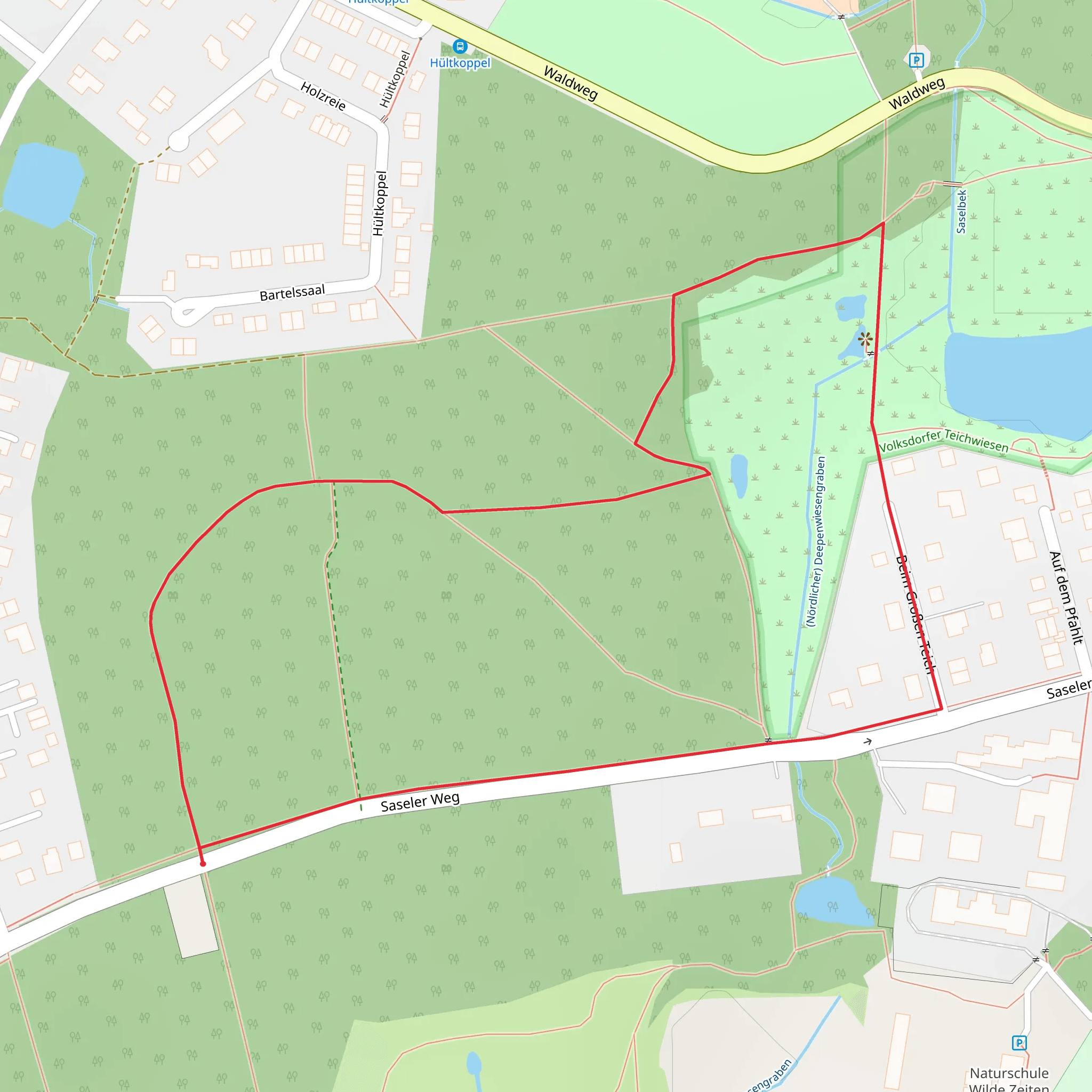 Beim Großen Teich and Volksdorfer Rundwanderweg Loop mobile static map