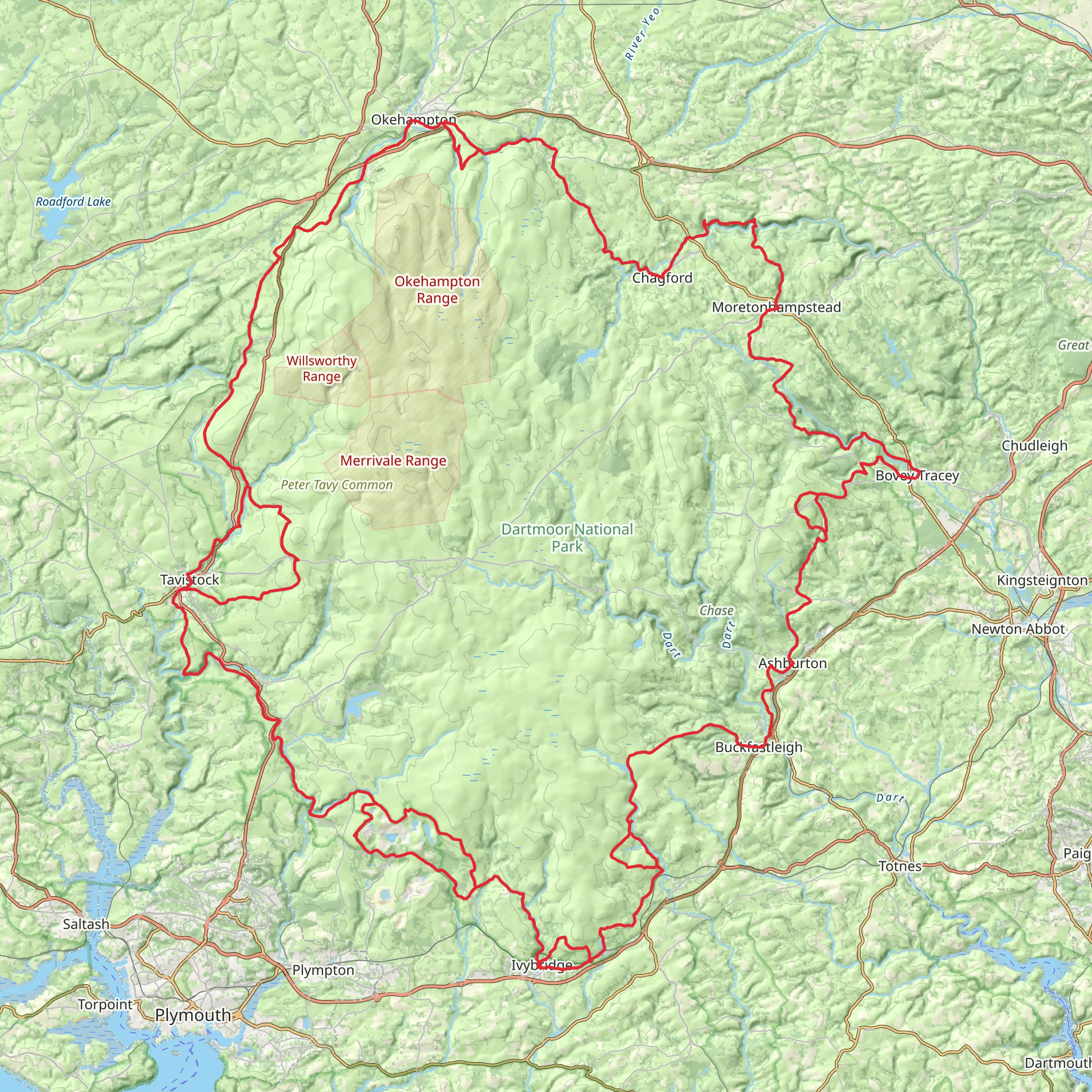 Dartmoor Way mobile static map