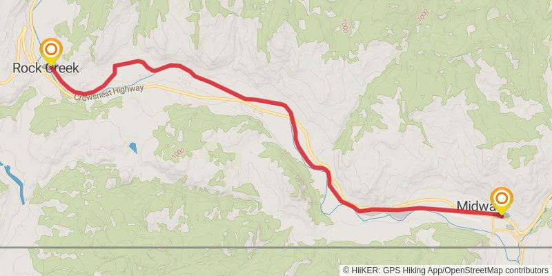 Kettle Valley Rail Trail stage 10 Map