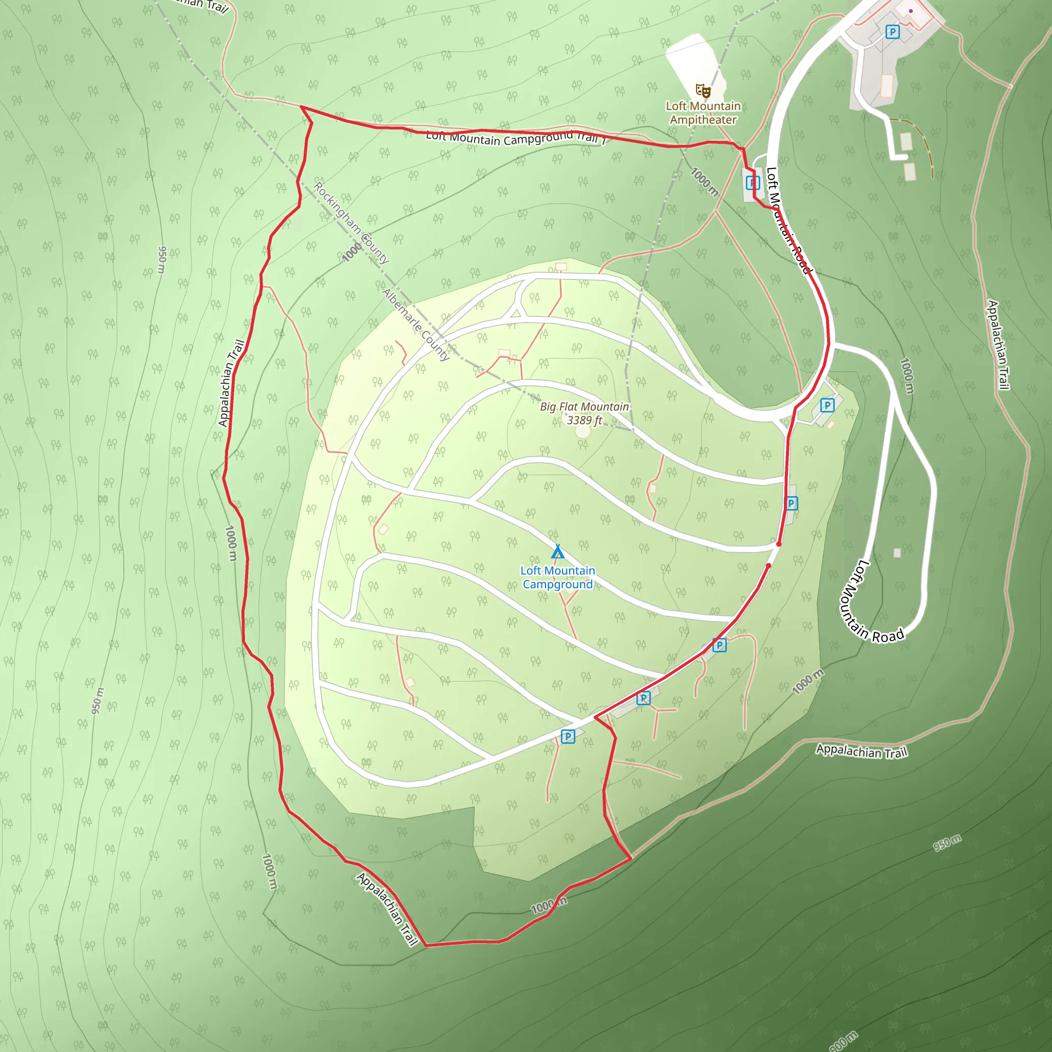 Loop around Big Flat Mountain mobile static map