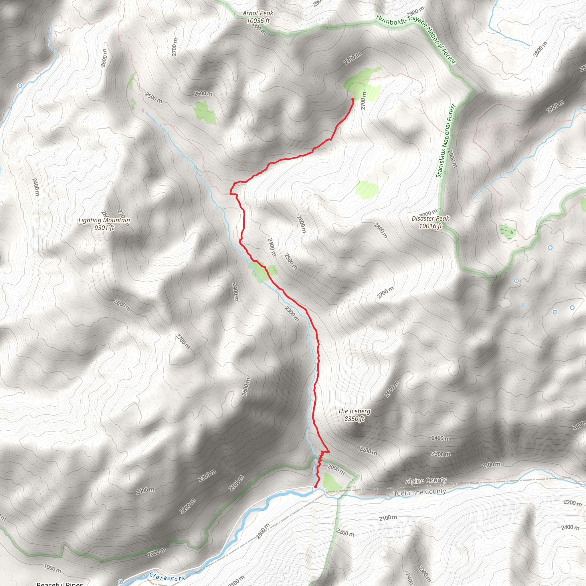 Paradise Valley and Disaster Creek Trail mobile static map