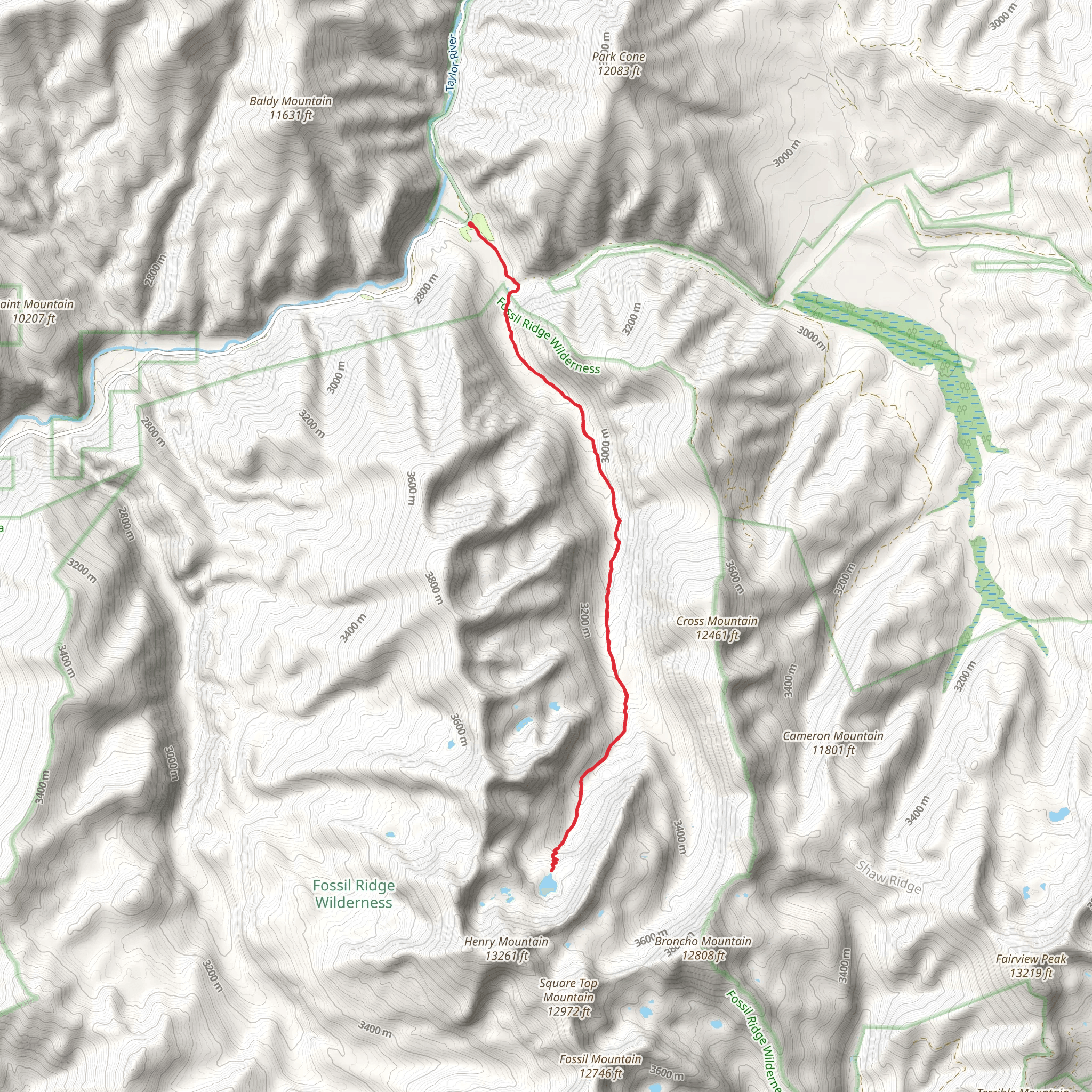 Henry Lake Trail mobile static map