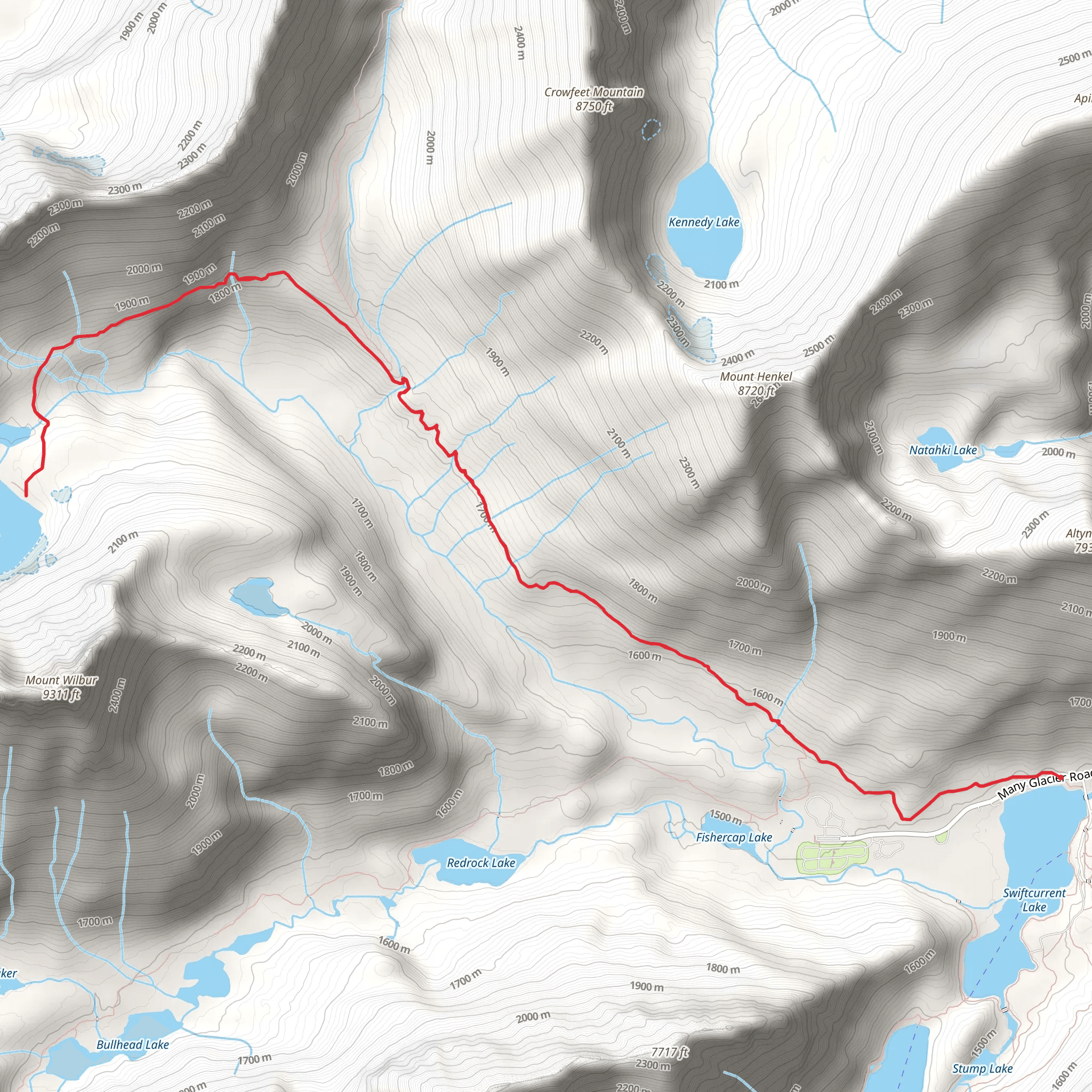 Iceberg Lake Trail mobile static map