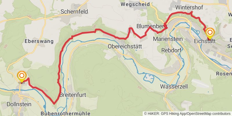 Altmülthal Panoramaweg stage 5 Map