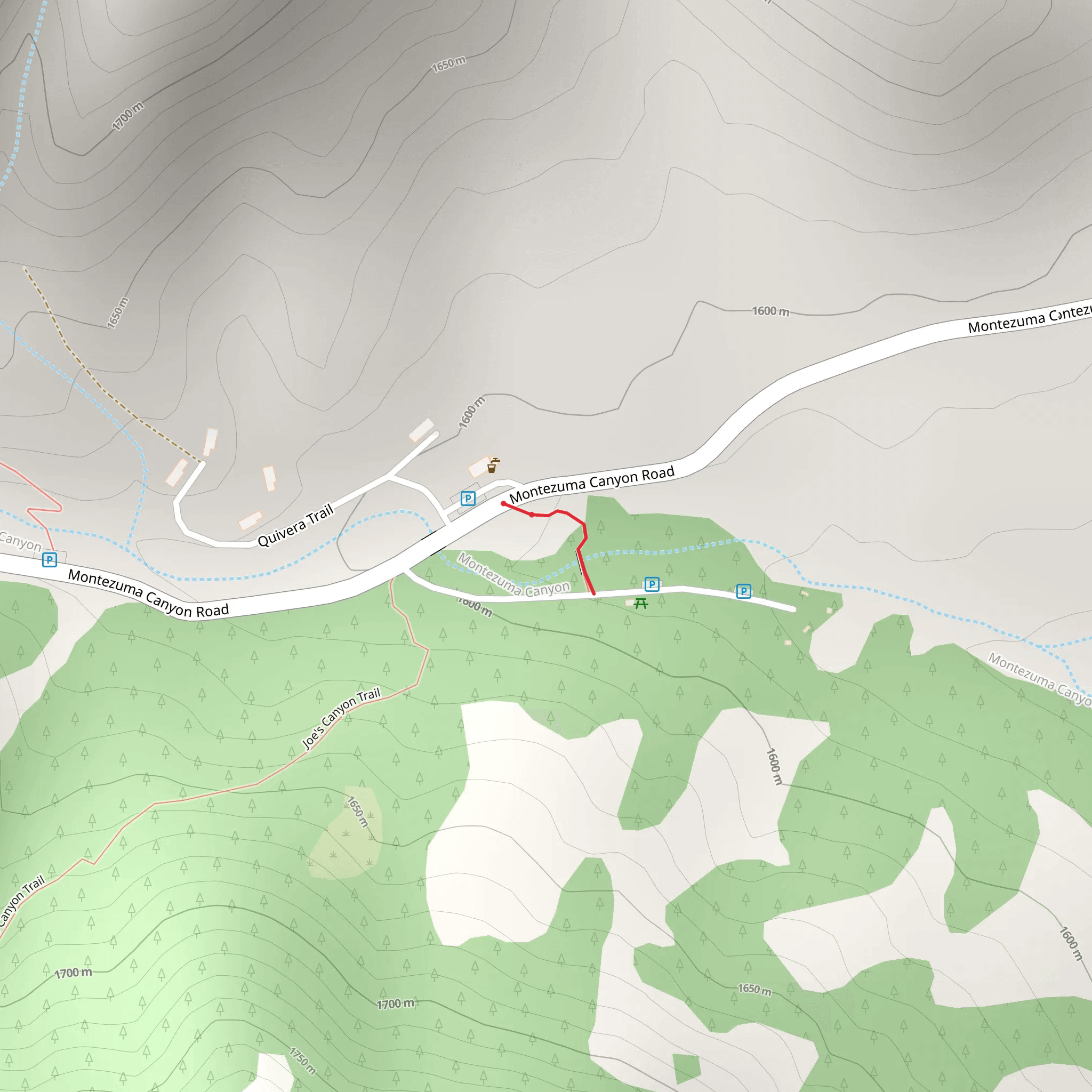 Montezuma Canyon Road mobile static map