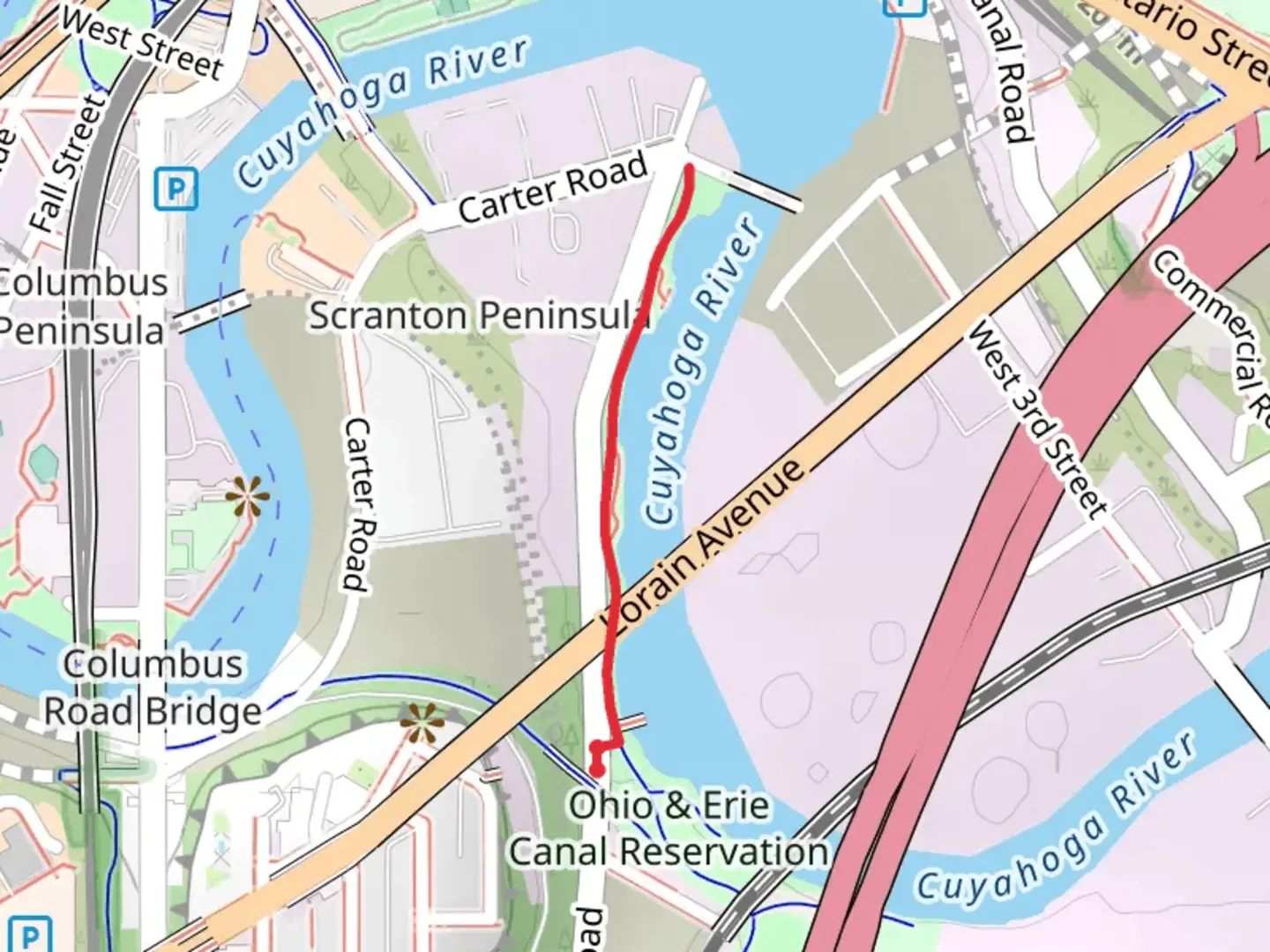 An image depicting the trail Ohio and Erie Canal Towpath Trail to Carter Road and its surrounding area.