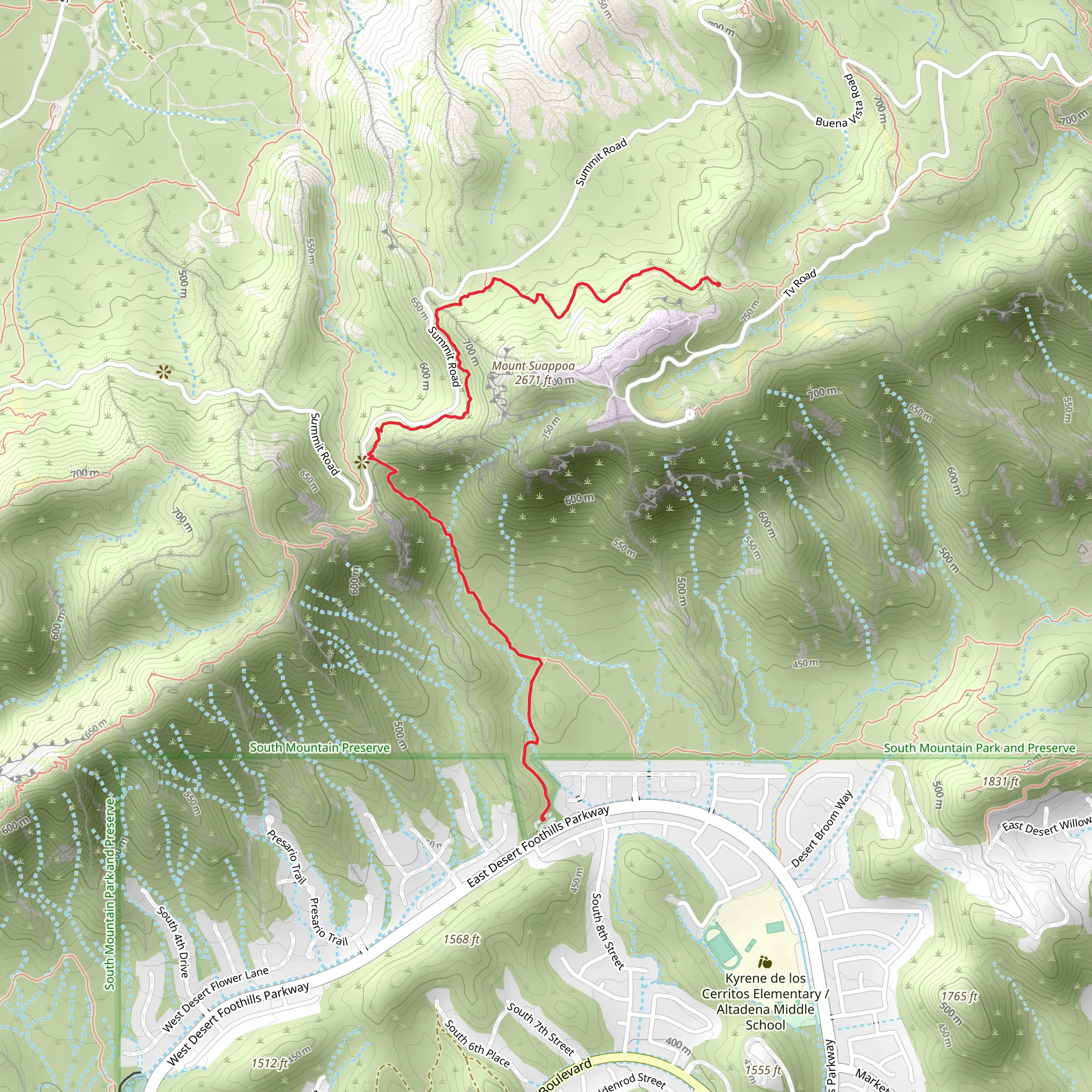 National Trail - Short via Telegraph Pass mobile static map