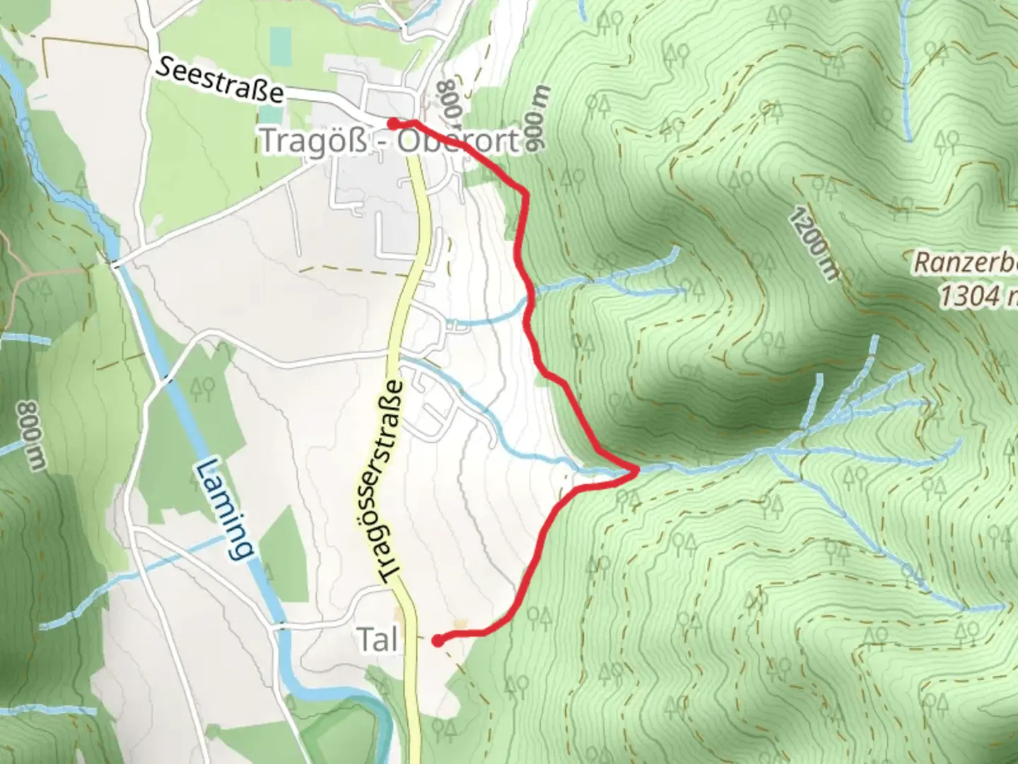 An image depicting the trail Lieglsteig and its surrounding area.