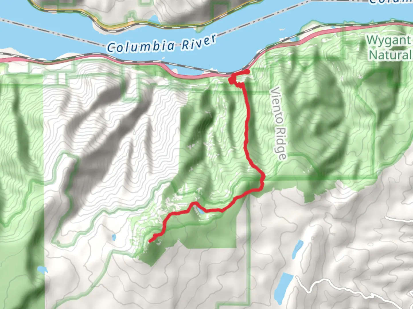 An image depicting the trail Mount Defiance and Warren Lake via Historic Columbia River Highway State Trail and its surrounding area.
