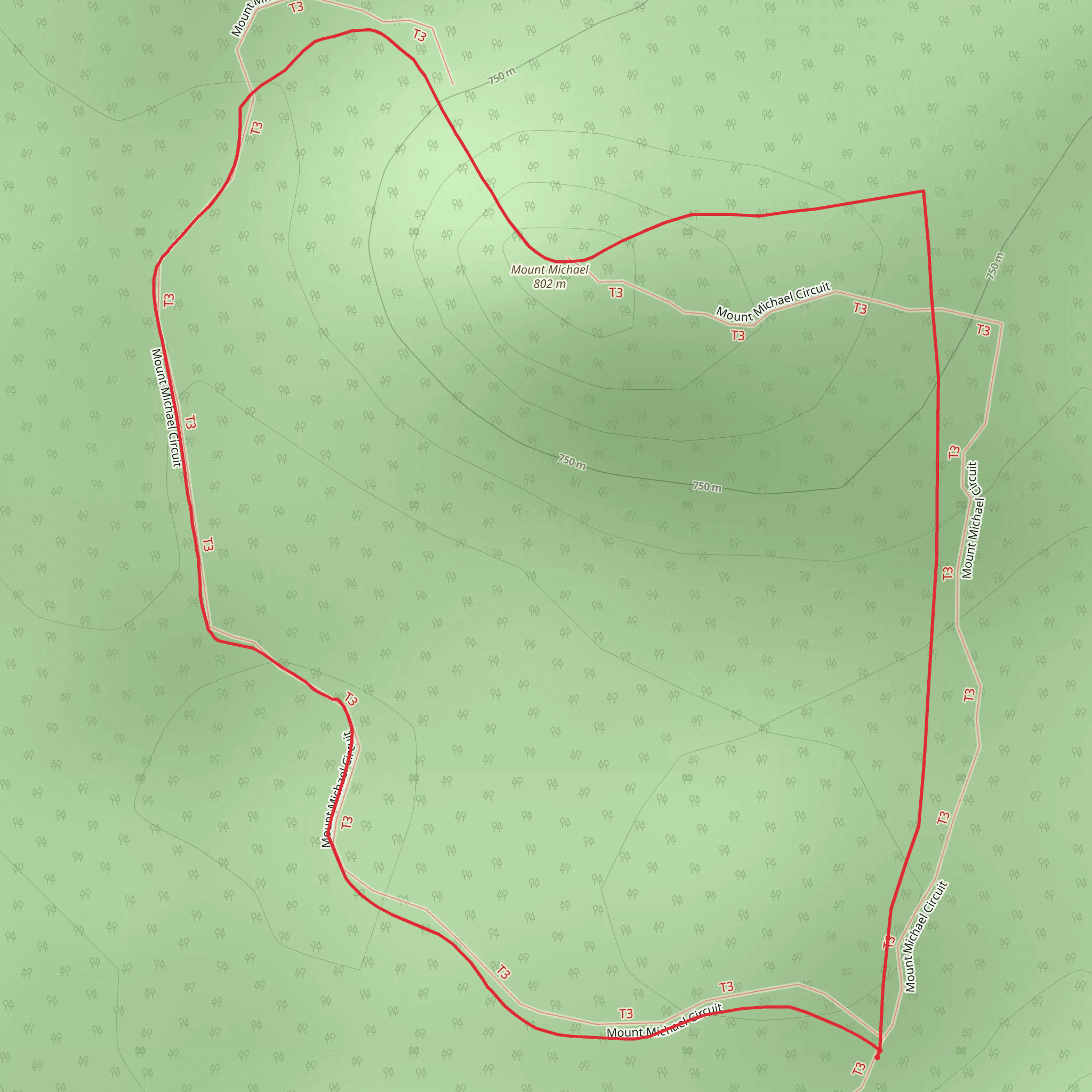 Mount Michael Track mobile static map