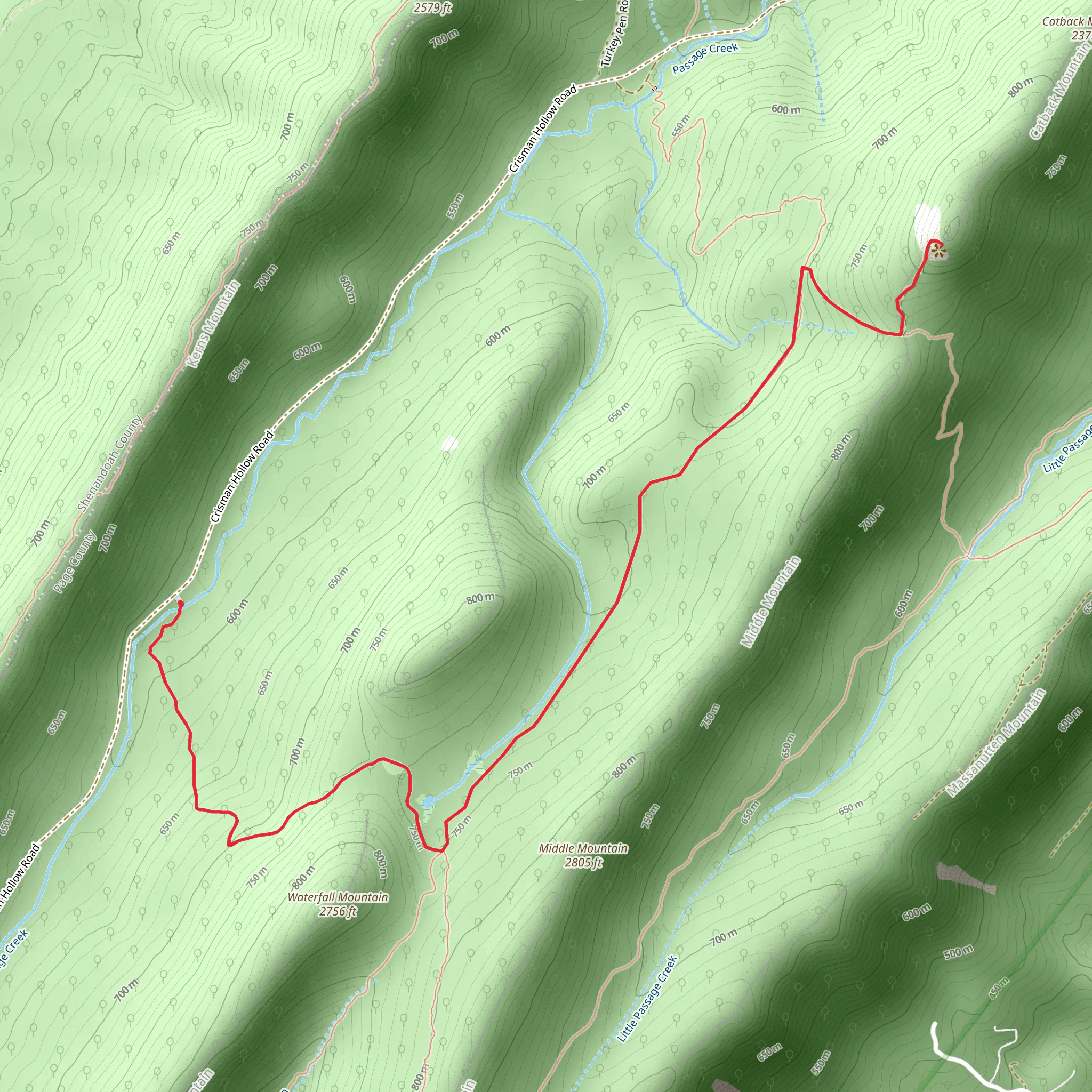 Duncan Knob via Scothorn Gap Trail mobile static map