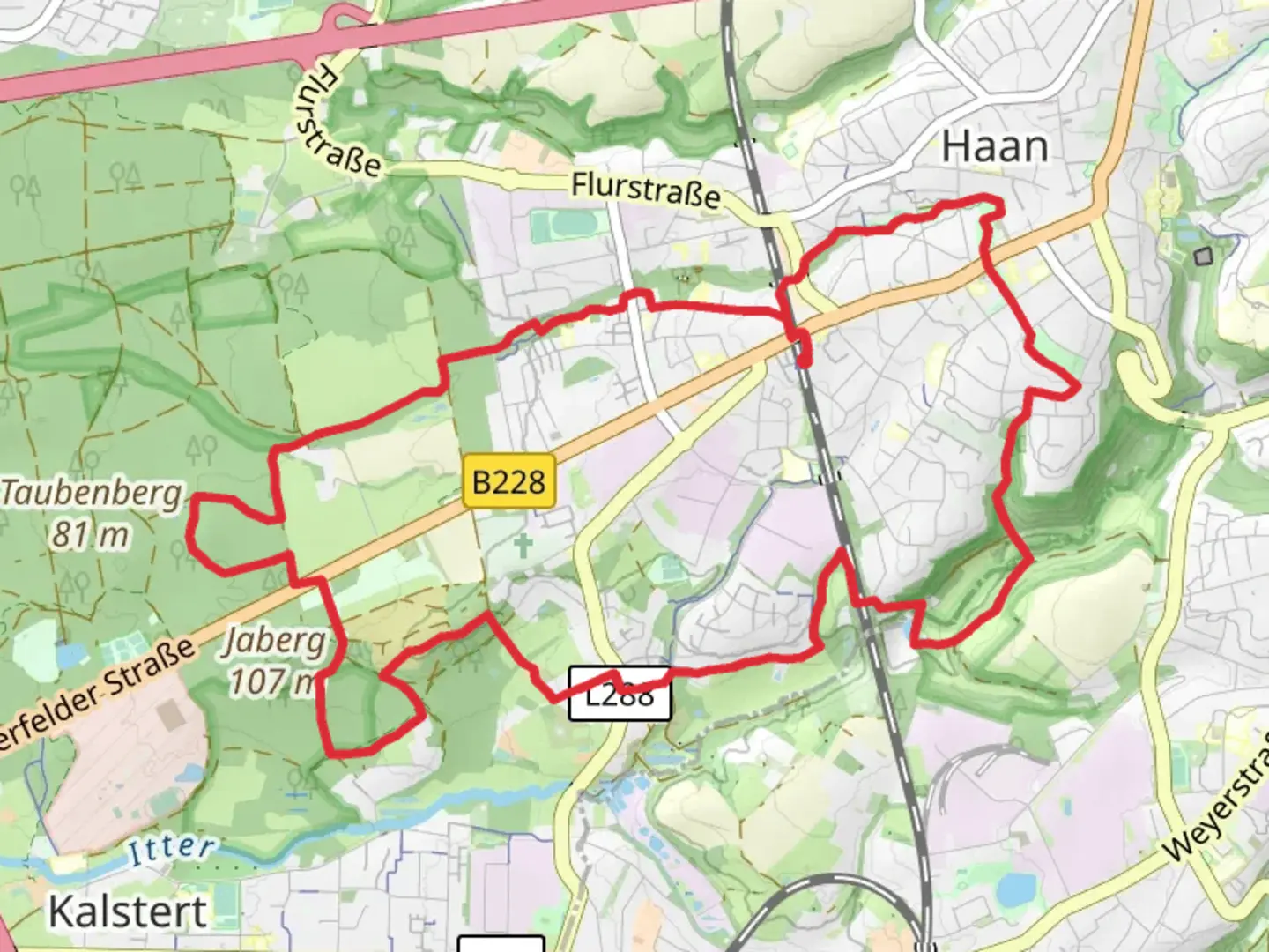 An image depicting the trail Sandberg via Neanderland Steig and its surrounding area.