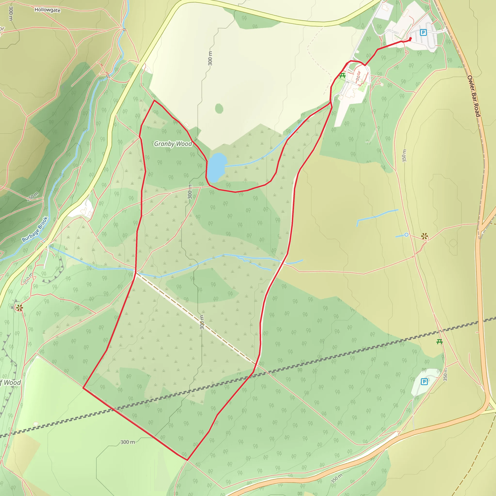 Longshaw Estate Loop via Woodland Explorer Walk mobile static map