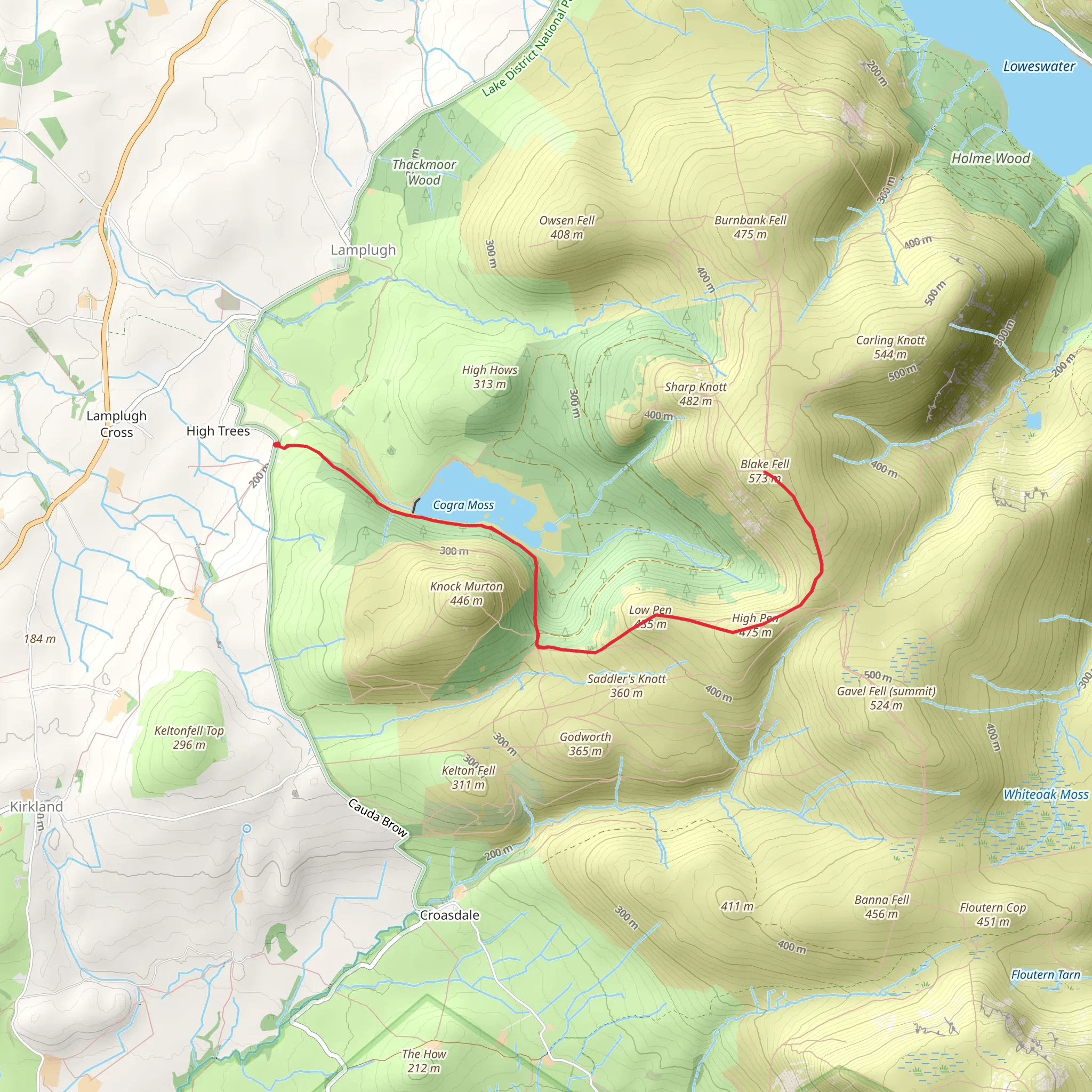 Blake Fell Walk mobile static map