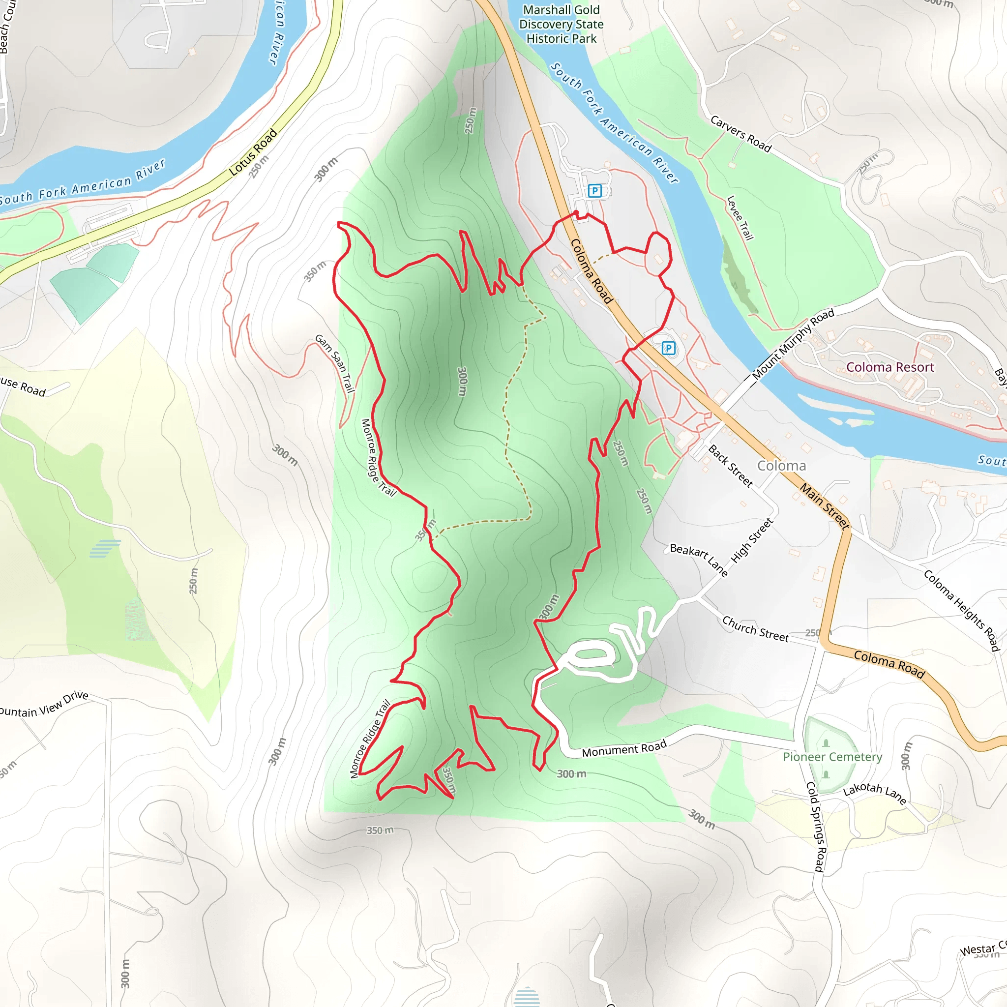 Monroe Ridge Trail Loop mobile static map