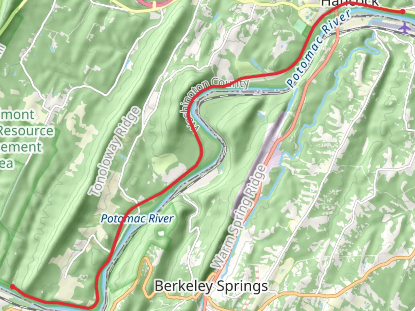 An image depicting the trail Western Maryland Rail Trail and its surrounding area.