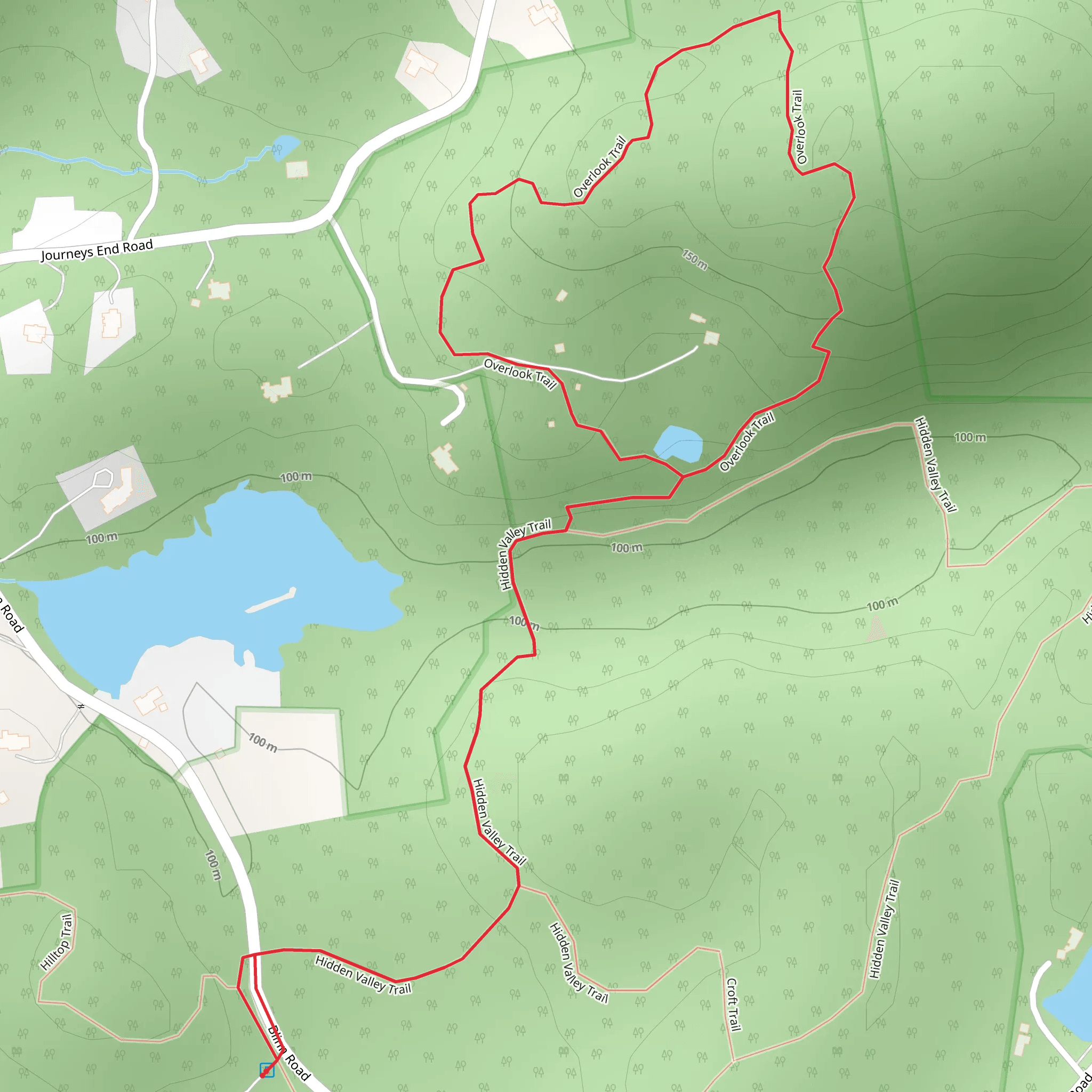 Overlook Trail and Hidden Valley Trail Loop mobile static map