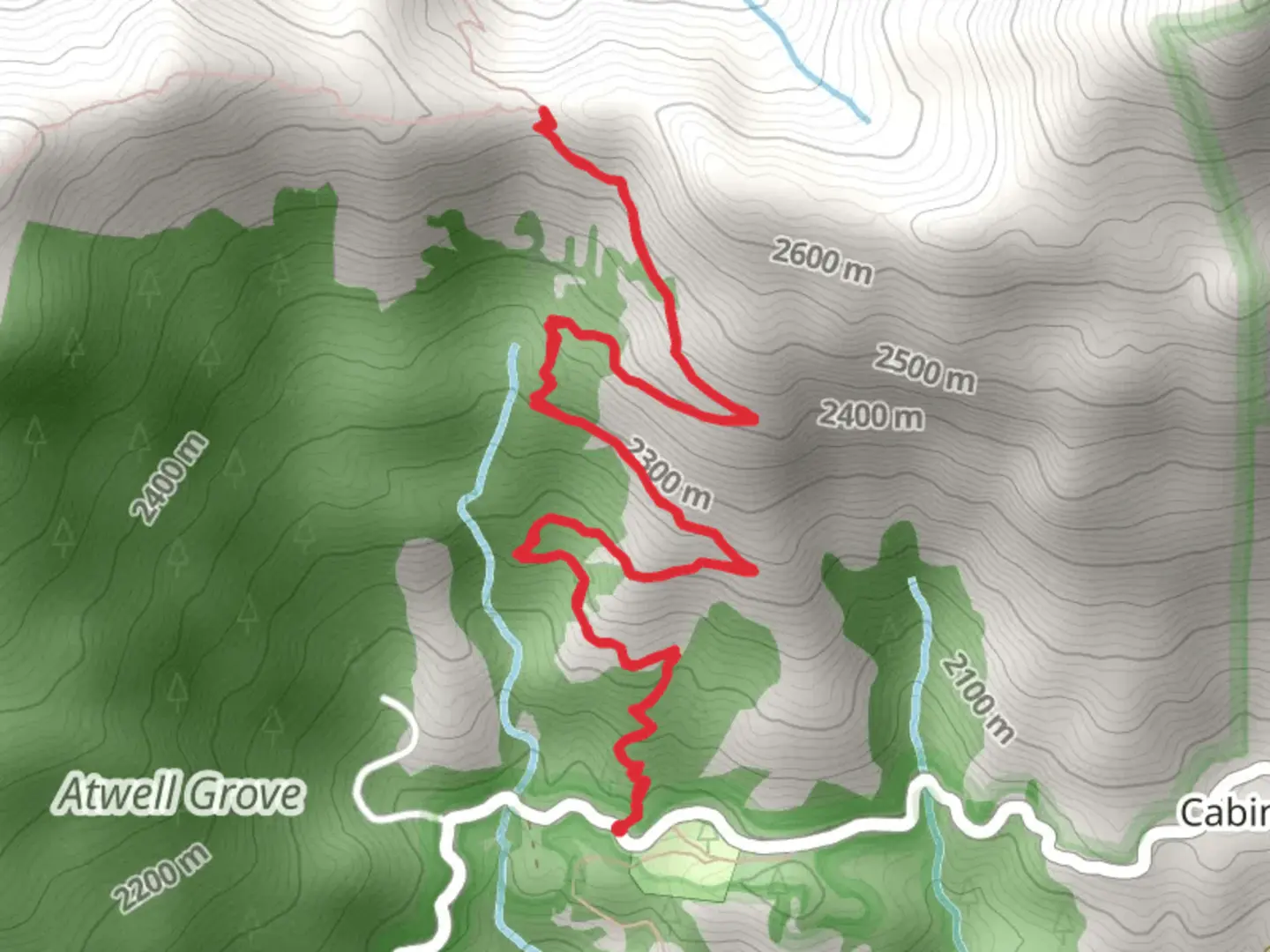 An image depicting the trail Paradise Trail from Atwell Mill Campground and its surrounding area.