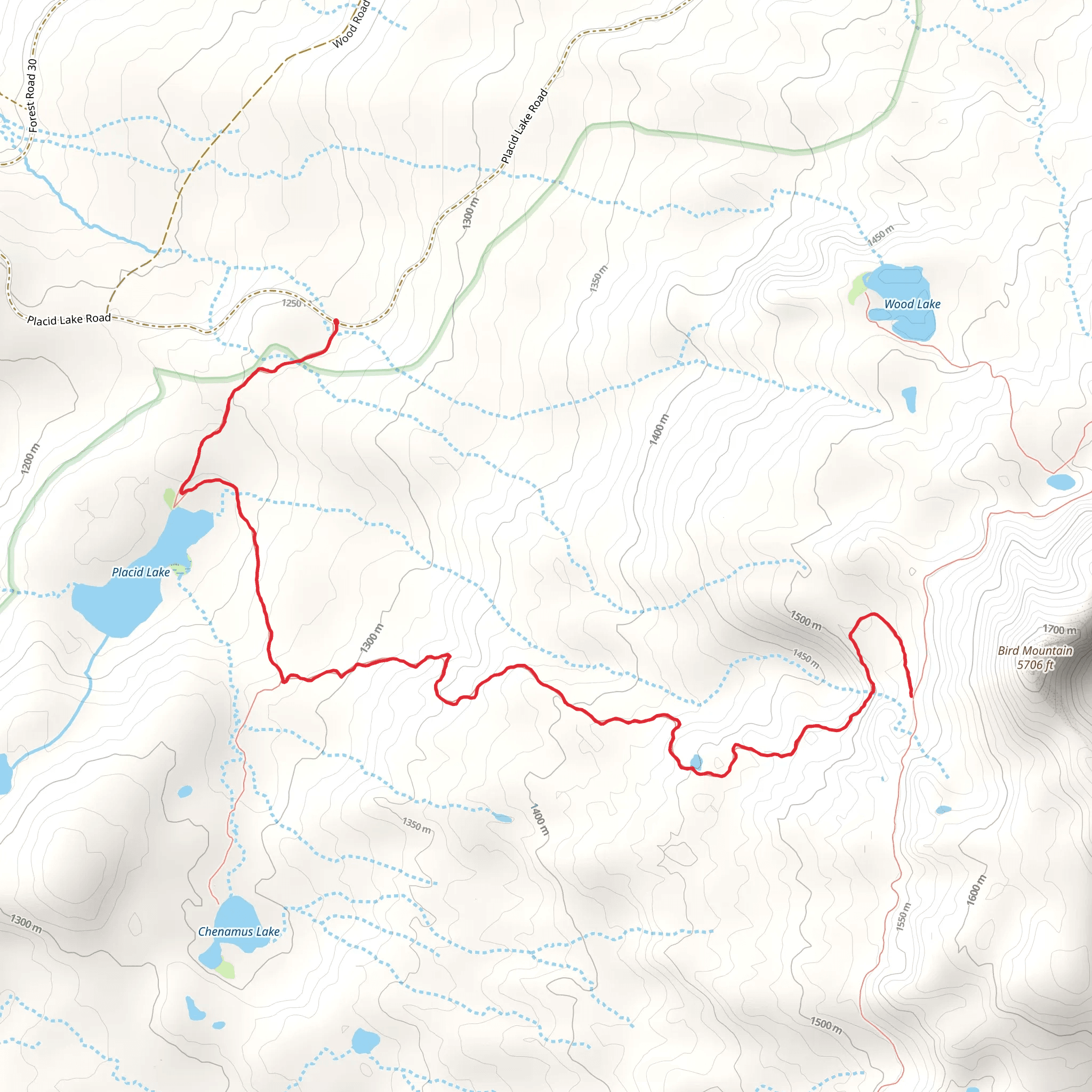 Placid Lake Trail mobile static map