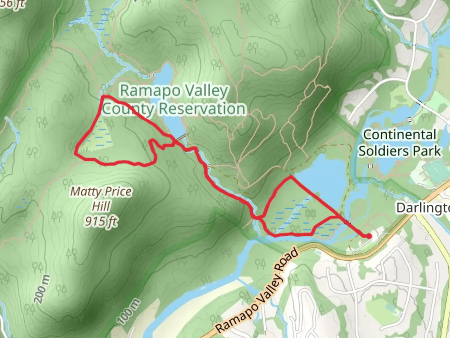 An image depicting the trail Vista, Marsh and Ridge Loop and its surrounding area.
