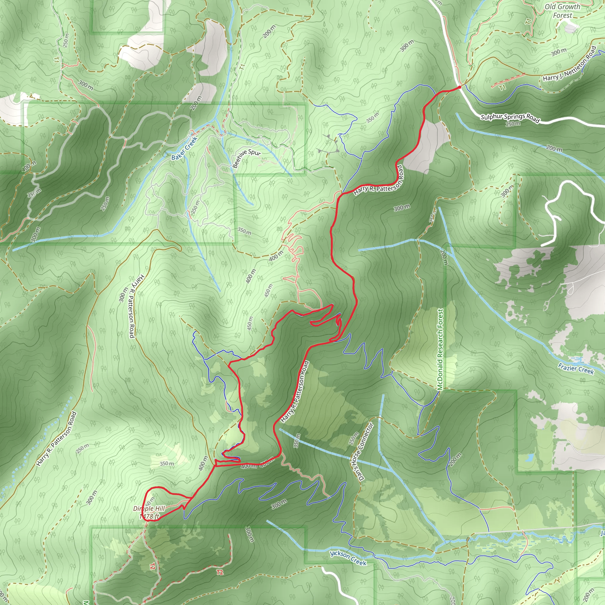 Dimple Hill Loop from Lewisburg Saddle mobile static map