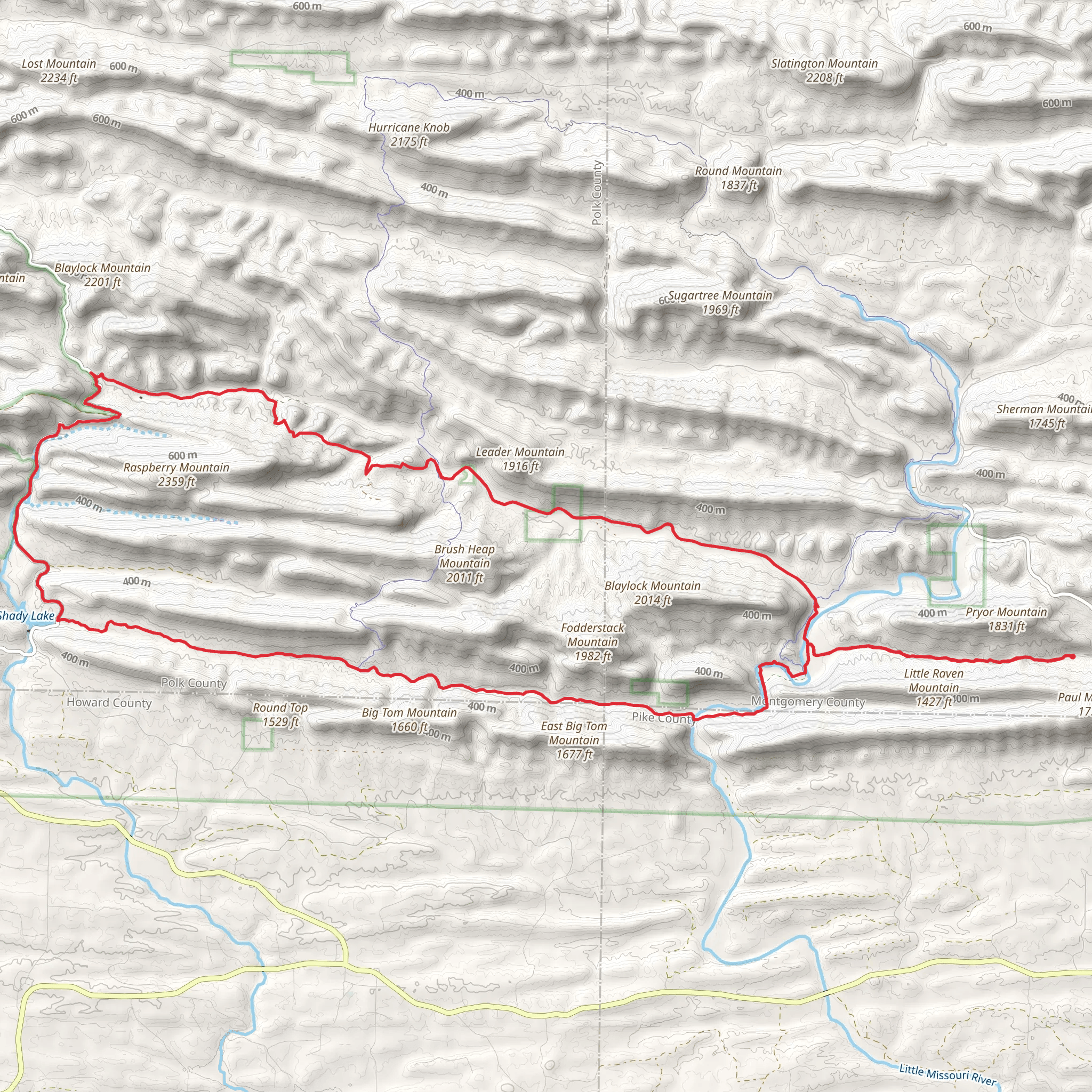 Blaylock Creek Road and Eagle Rock Trail Loop mobile static map