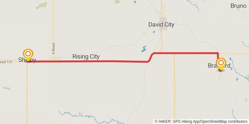 American Discovery Trail North Route stage 176 Map