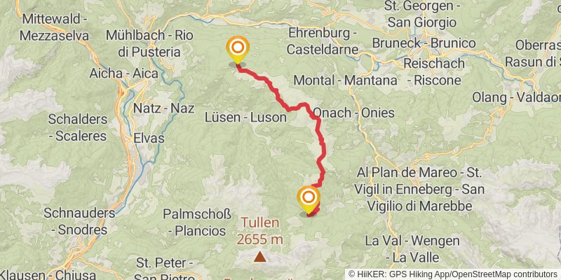 Dream Path - Traumpfad - Munich to Venice stage 17 Map