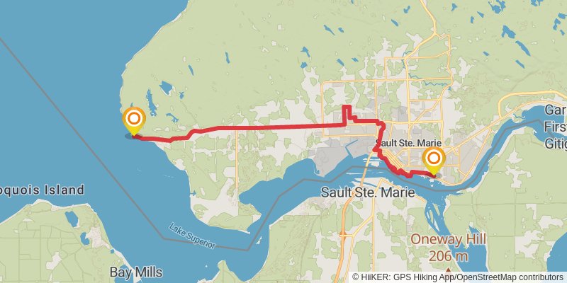 Waterfront Trail stage 129 Map