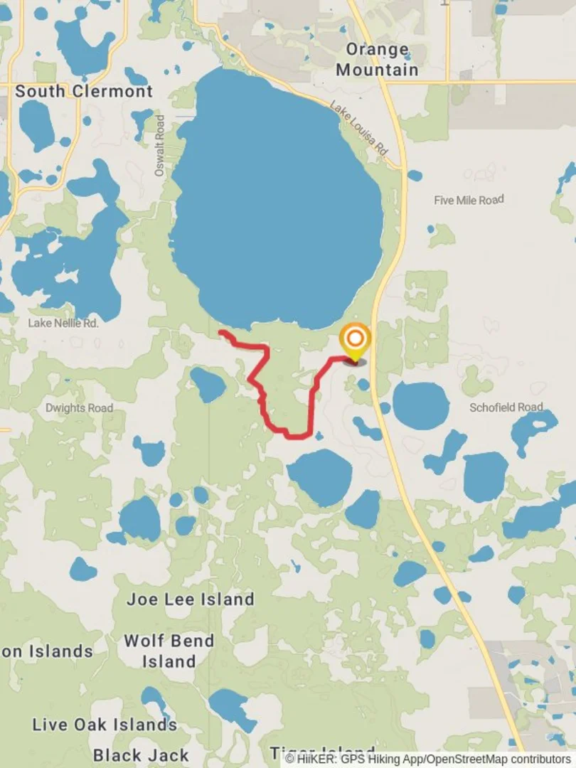 An image depicting the trail Lake Louisa South Shore Walk and its surrounding area.
