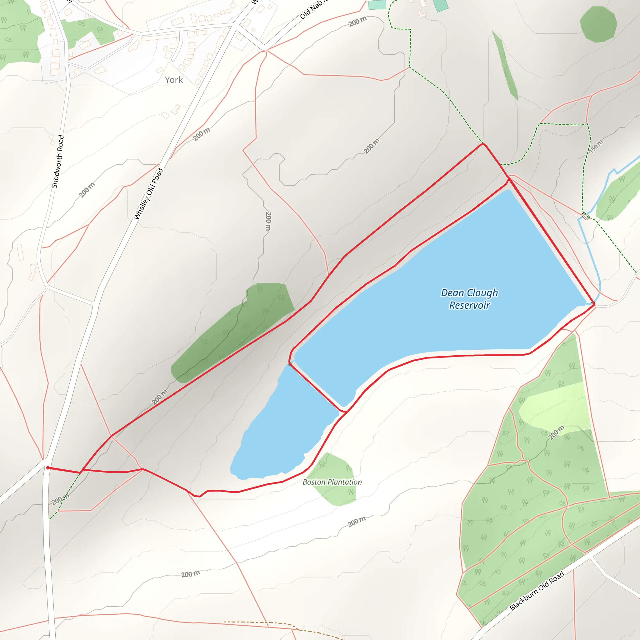 Dean Clough Reservoir Loop mobile static map