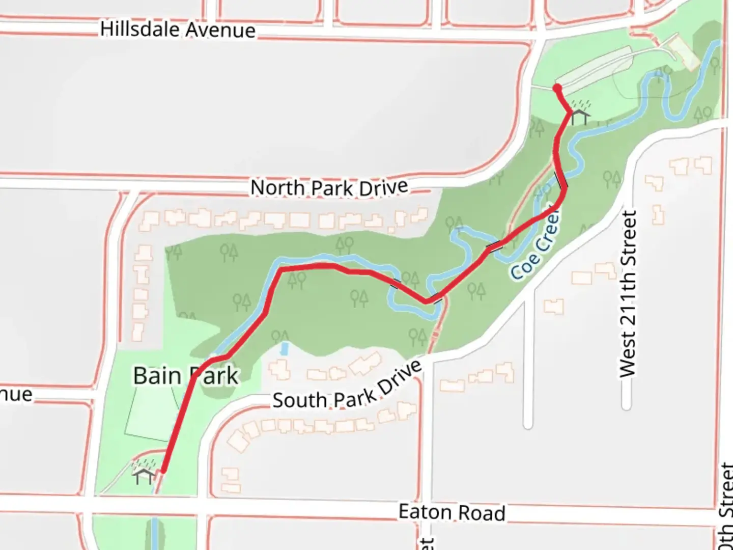 An image depicting the trail Coe Creek Trail and its surrounding area.