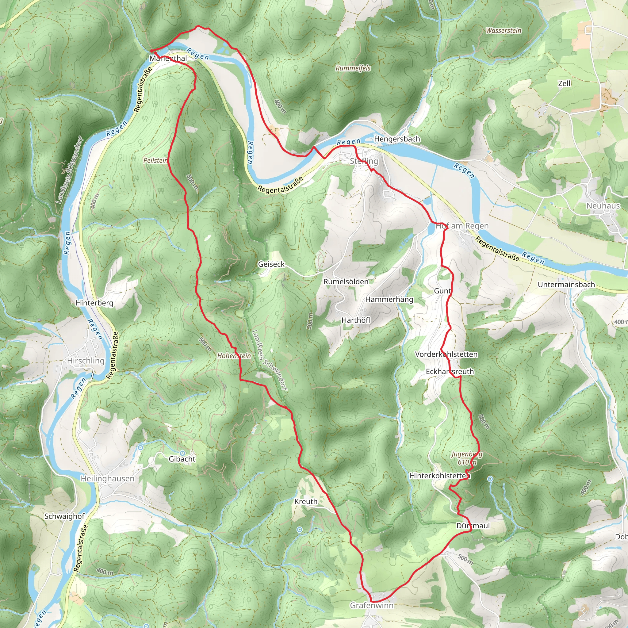 Marienthal to Hinterkohlstetten Loop mobile static map