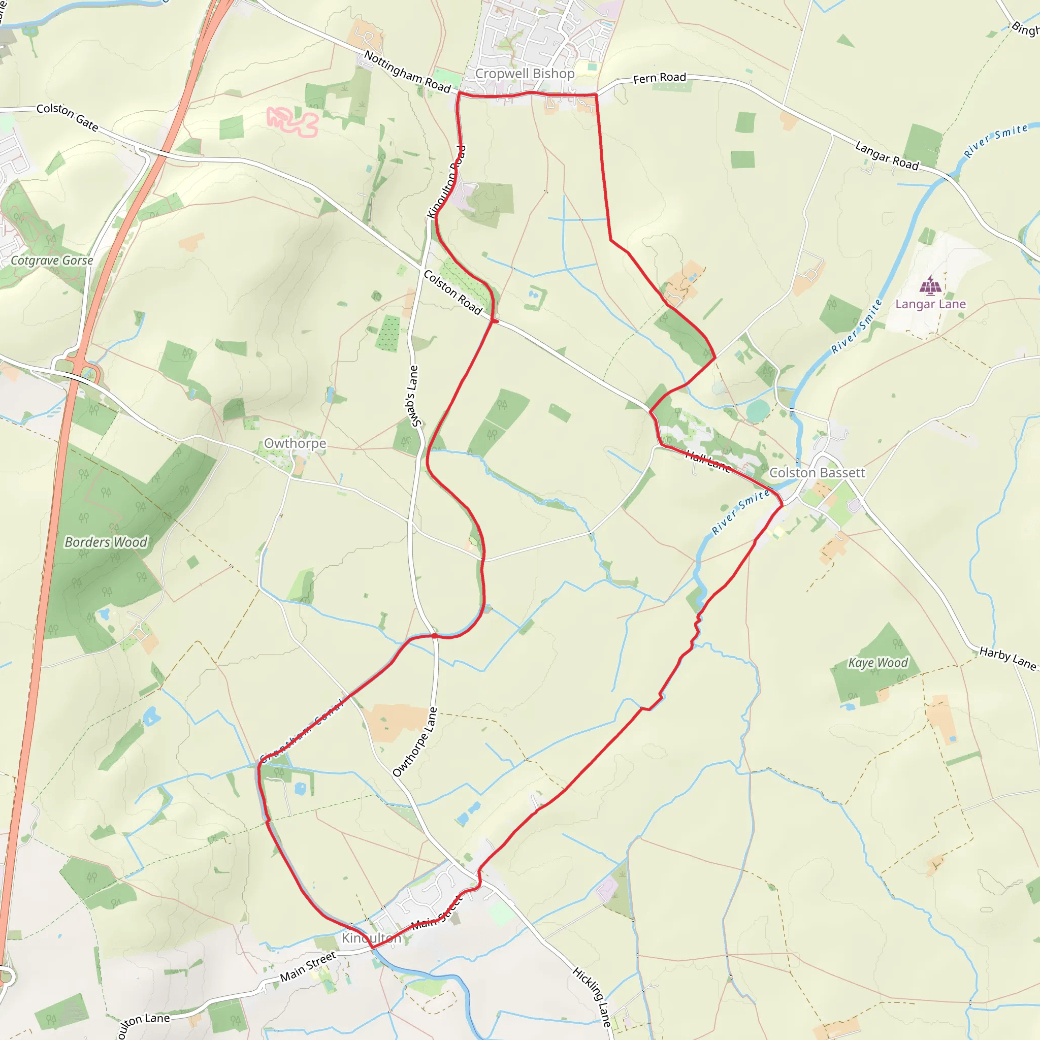 Kinoulton - Colston Bassett and Cropwell Bishop mobile static map
