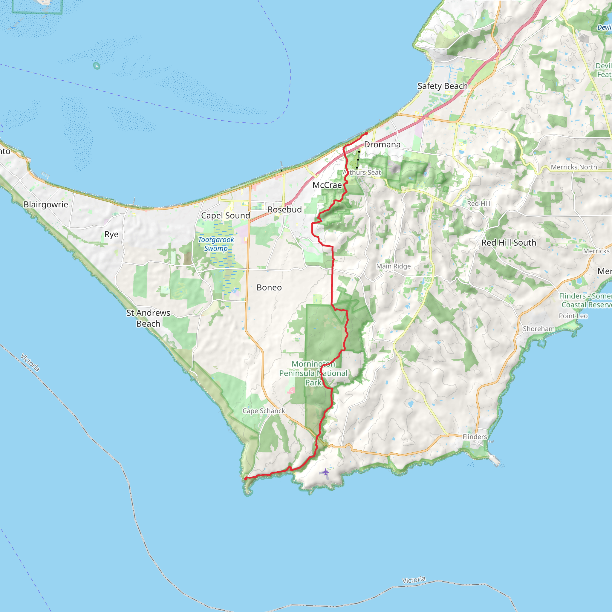 Two Bays Walking Track mobile static map