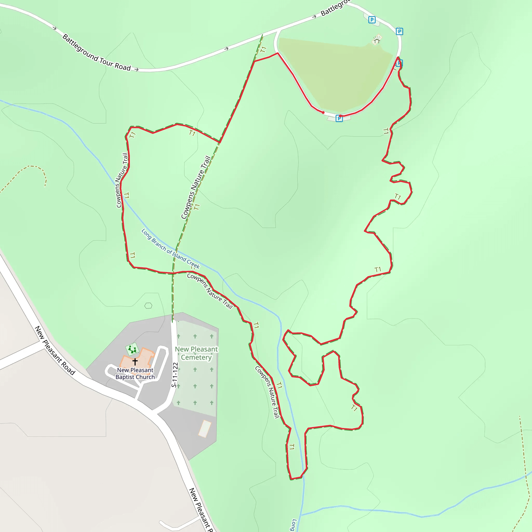 Cowpens Nature Loop Trail mobile static map