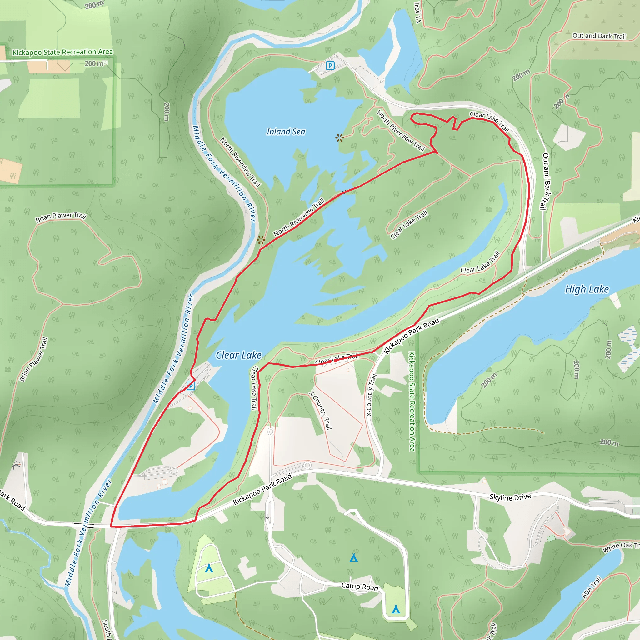 Clear Lake Trail and North Riverview trail mobile static map