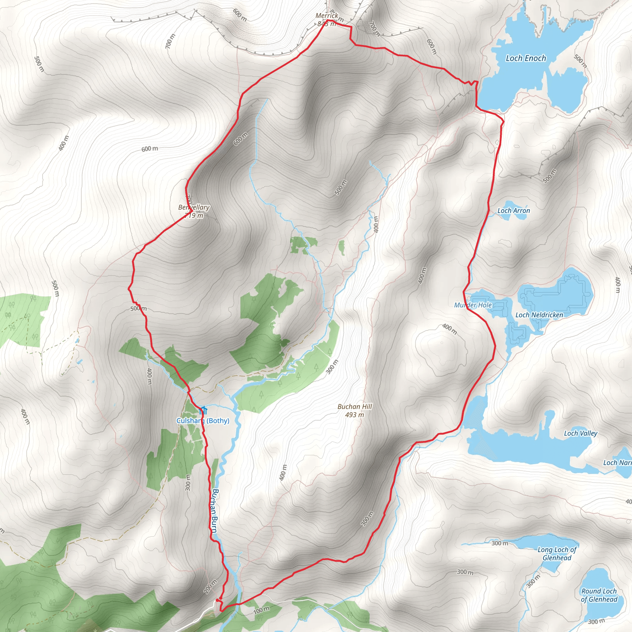 Merrick and Loch Enoch Loop mobile static map