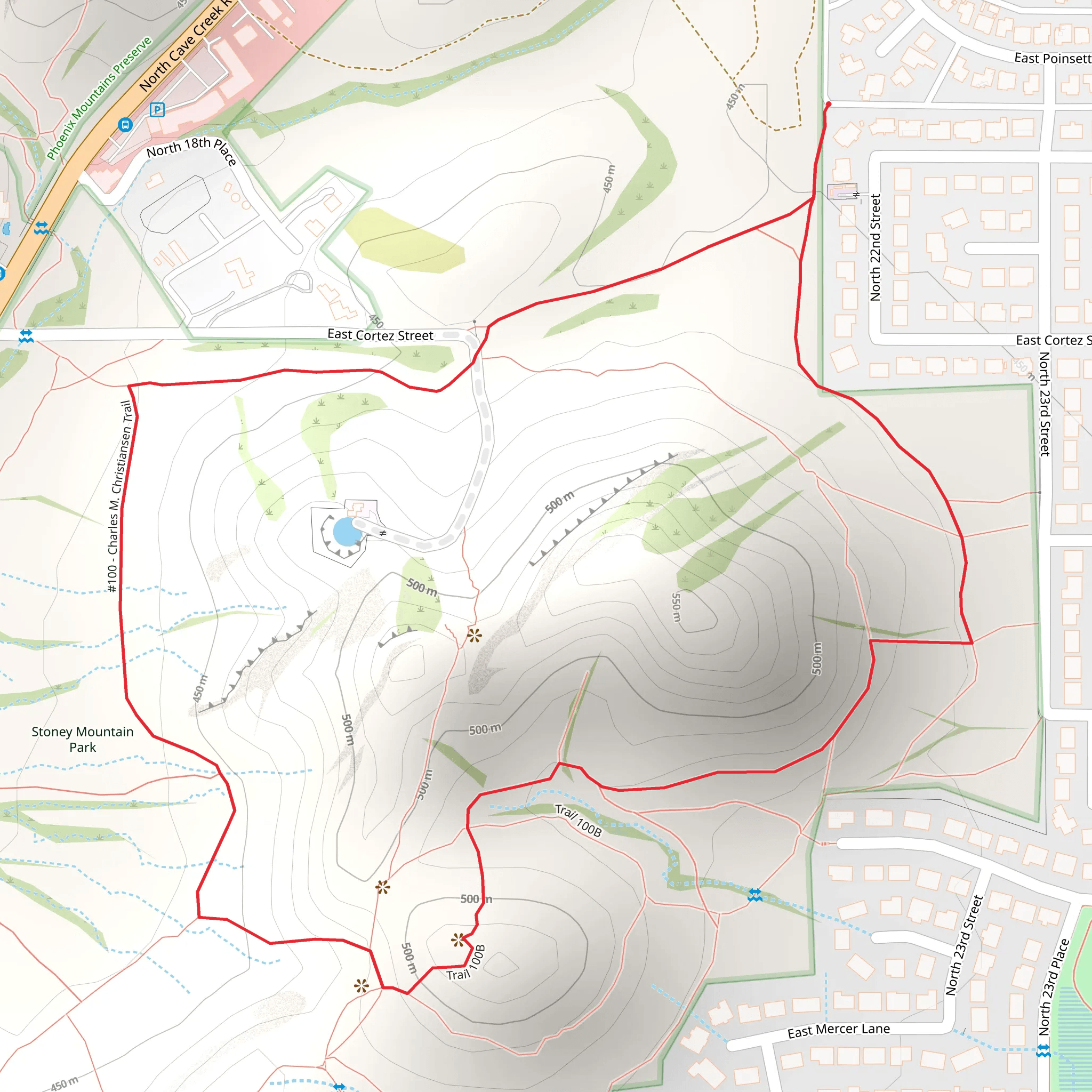 Charles M Christiansen Trail and Trail 100B Loop mobile static map