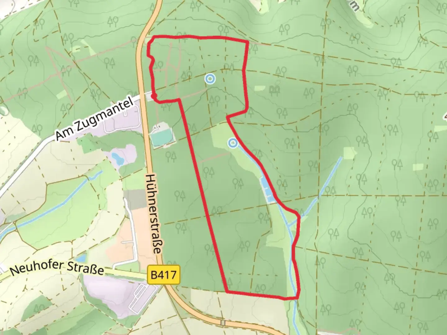 An image depicting the trail Limesrundweg Kastell Zugmantel Loop and its surrounding area.
