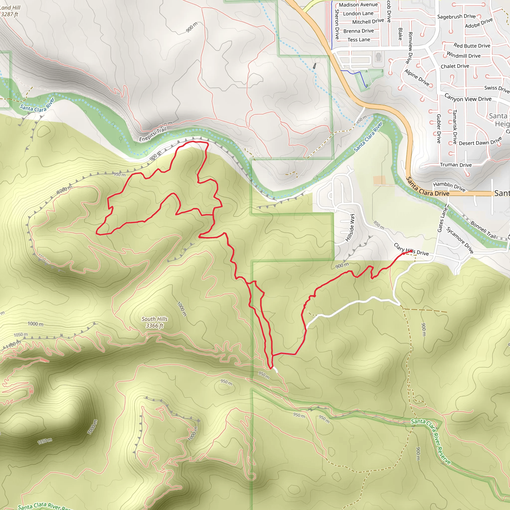 Cove Wash Access Trail and Black Blush Trail mobile static map
